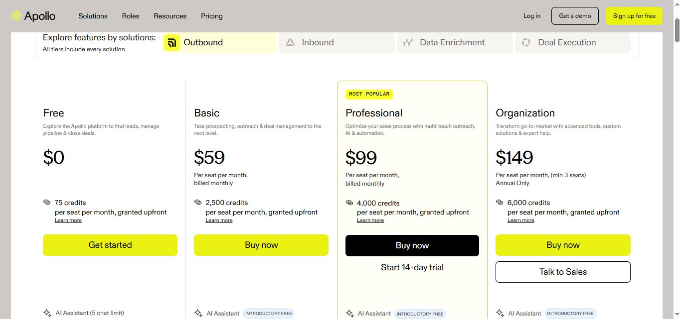 apollo pricing