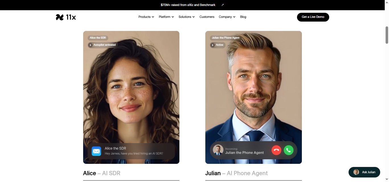 11x AI SDR Alice and AI Phone Agent Julian