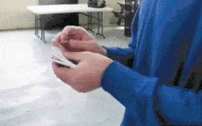 Man throwing business cards.