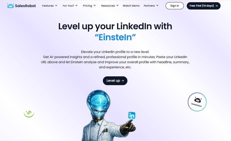 EinsteIn AI SalesRobot to audit your LinkedIn profile