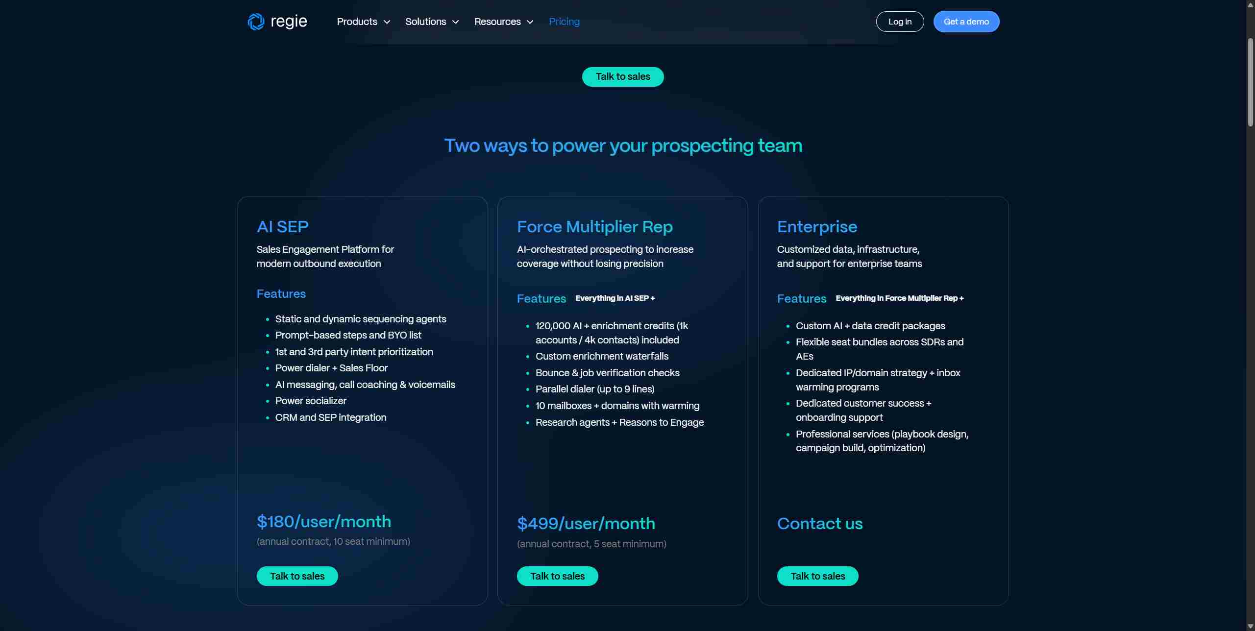 regie ai pricing