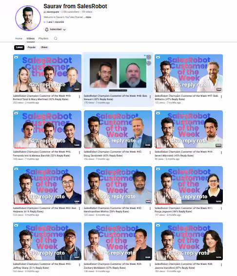 SalesRobot YouTube channel