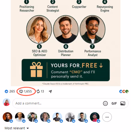 LinkedIn comments on a post