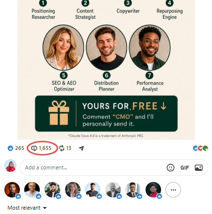 LinkedIn comments on a post
