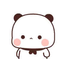 A cute cartoon panda with rosy cheeks and a bow tie
