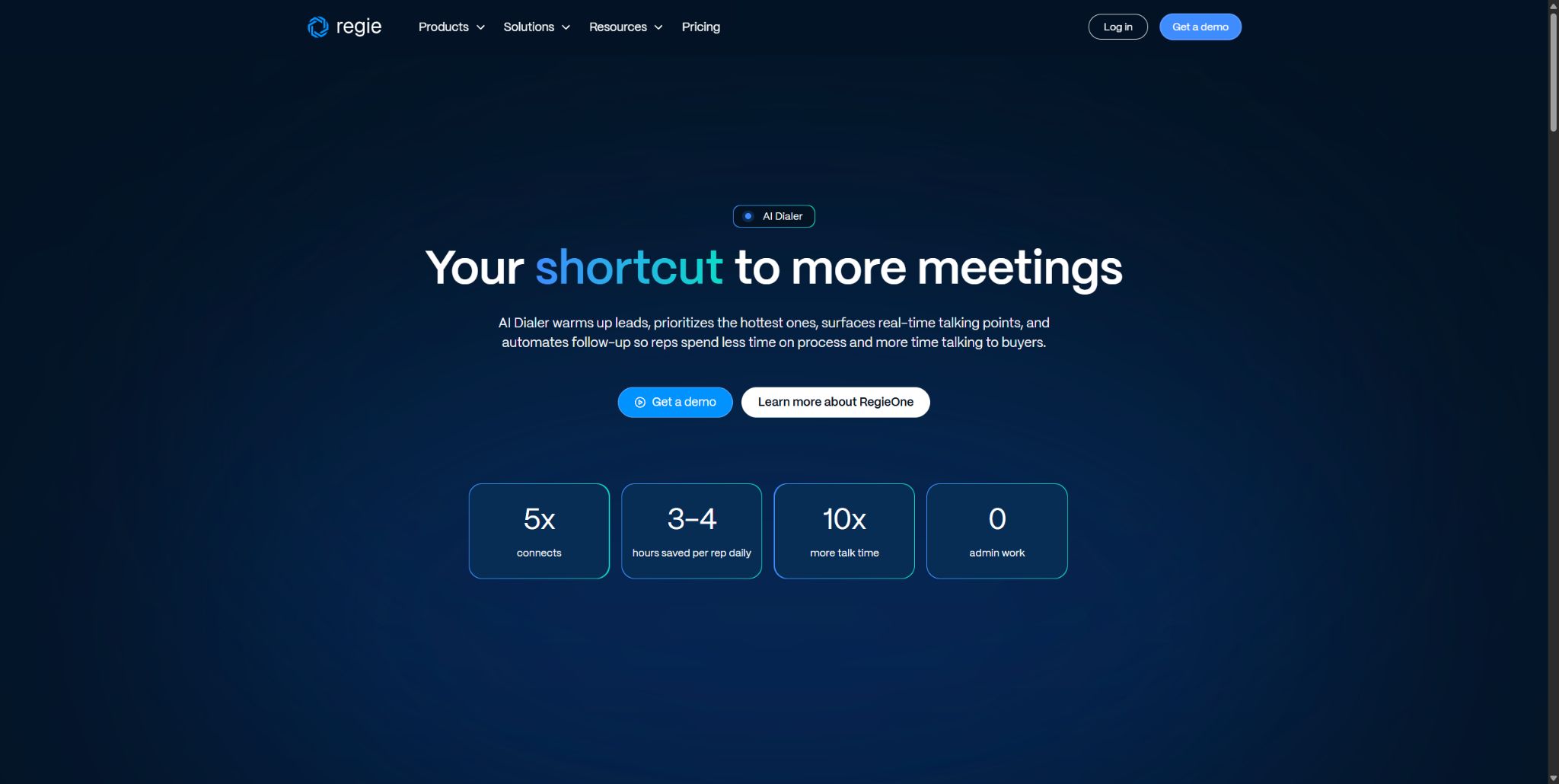 AI Dialer: Your shortcut to more meetings headline and description.