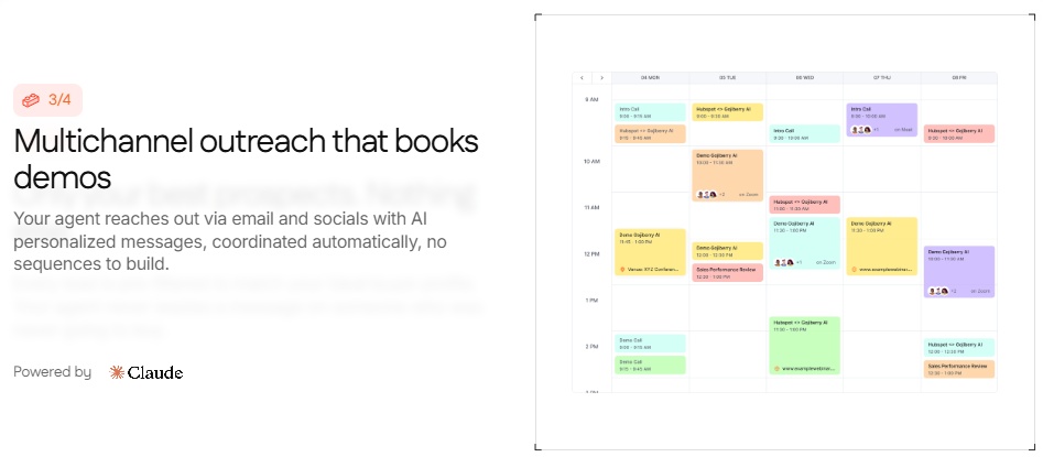 A calendar view of scheduled meetings and calls.