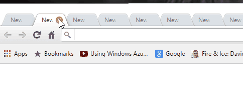 Close button on a browser tab