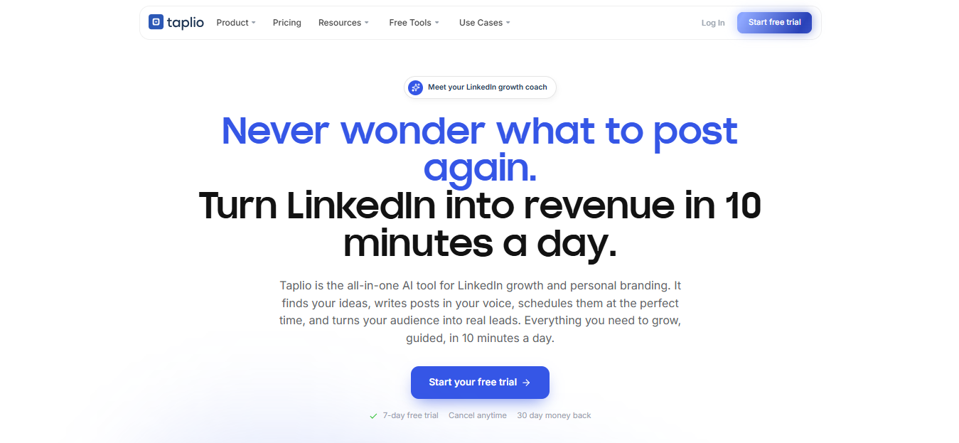 taplio homepage
