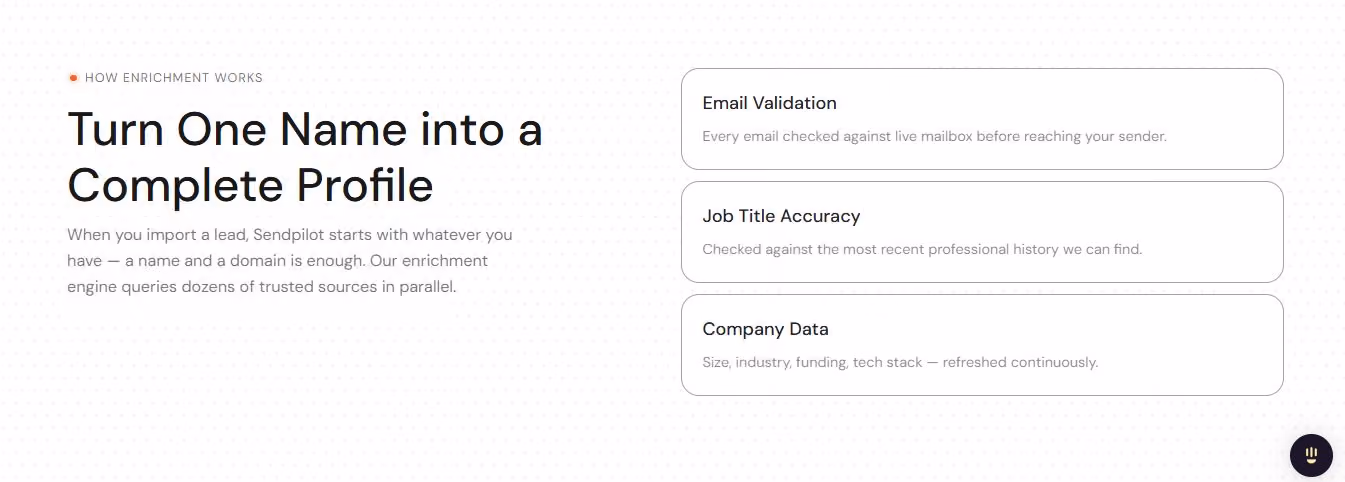 Advanced search and filters for finding decision-makers by job title, industry, company size, location, and funding stage.