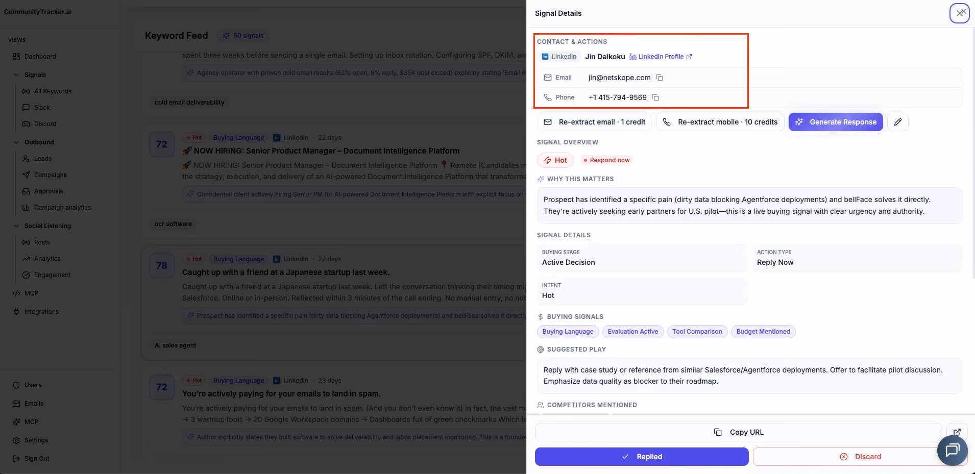 CommunityTracker Dashboard view