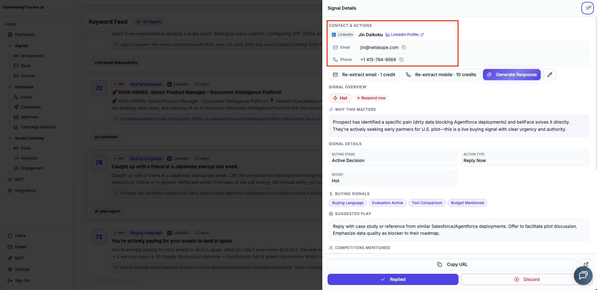 CommunityTracker Dashboard view