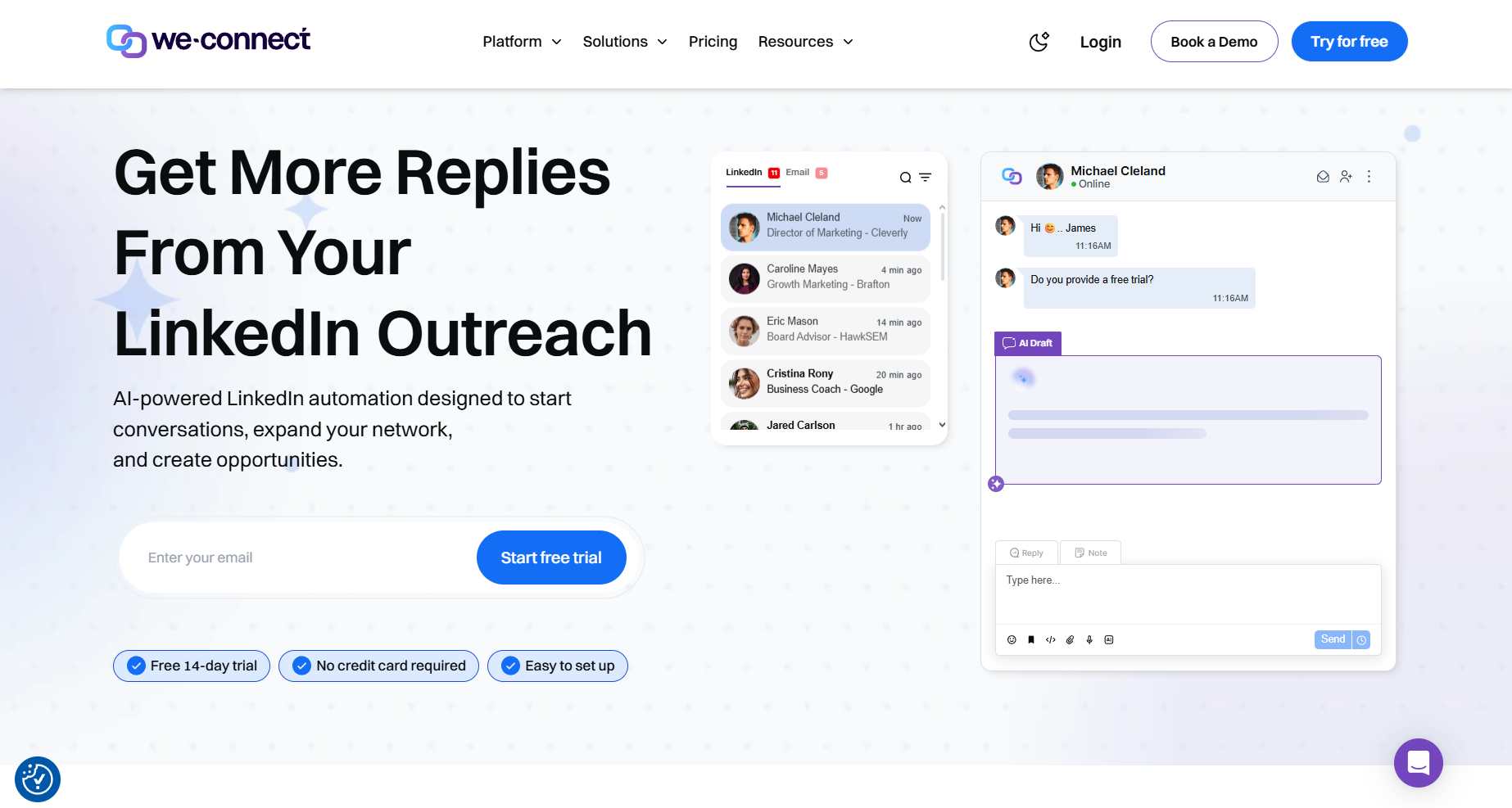 We-connect home page
