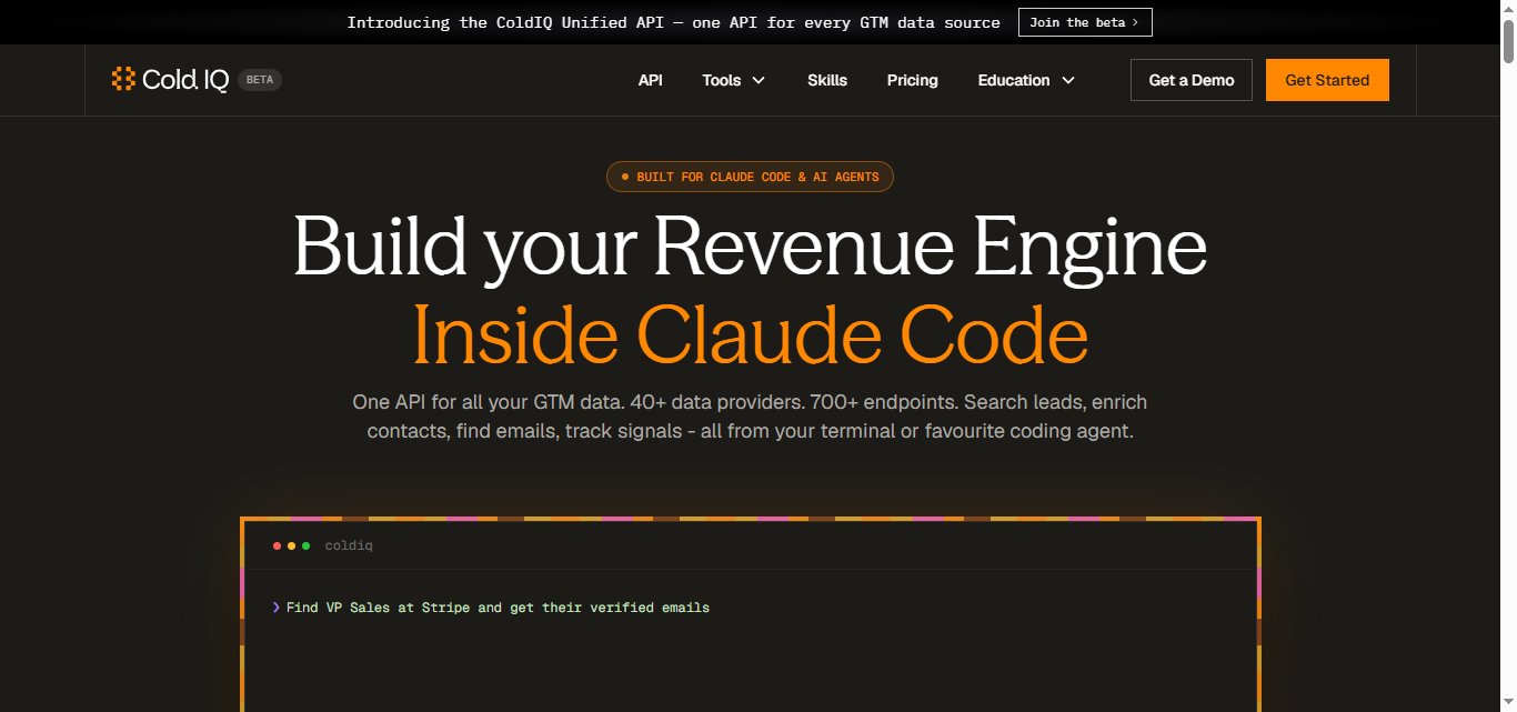 Screenshot of the Cold.IQ website.