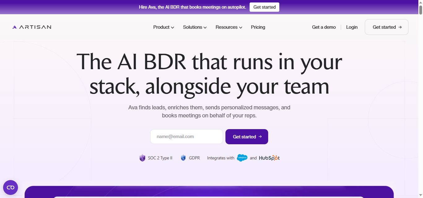 artisan ai homepage