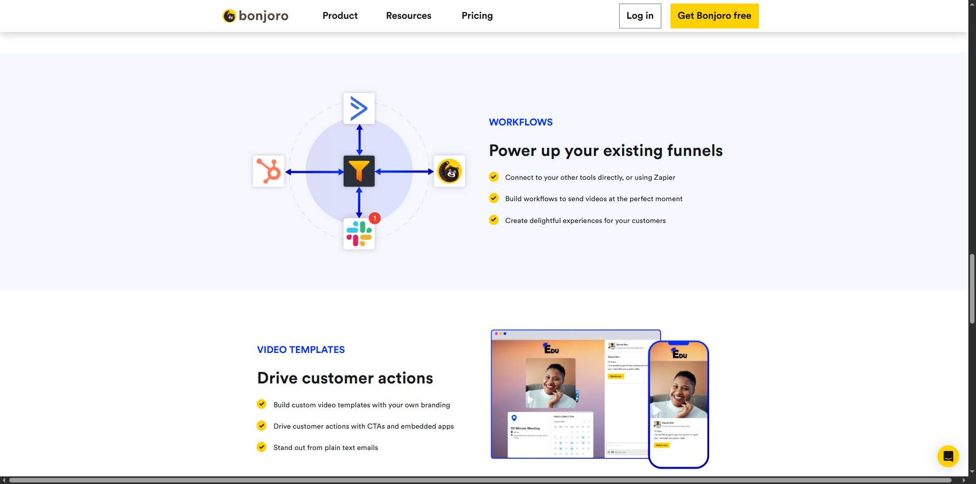 workflows in bonjoro