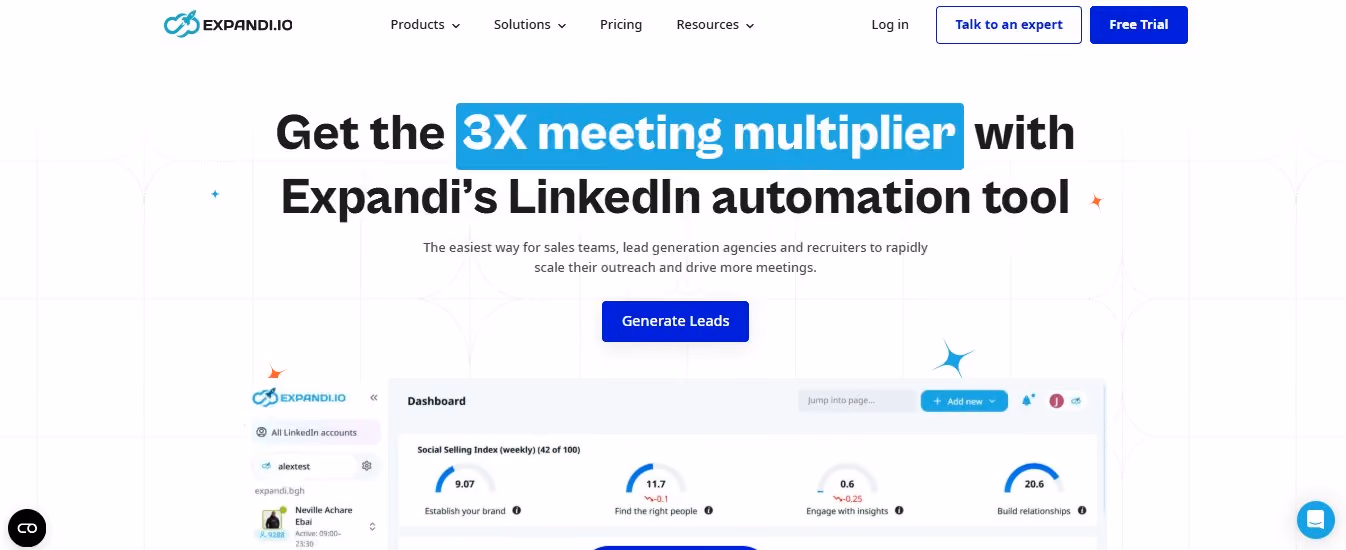 Expandi homepage