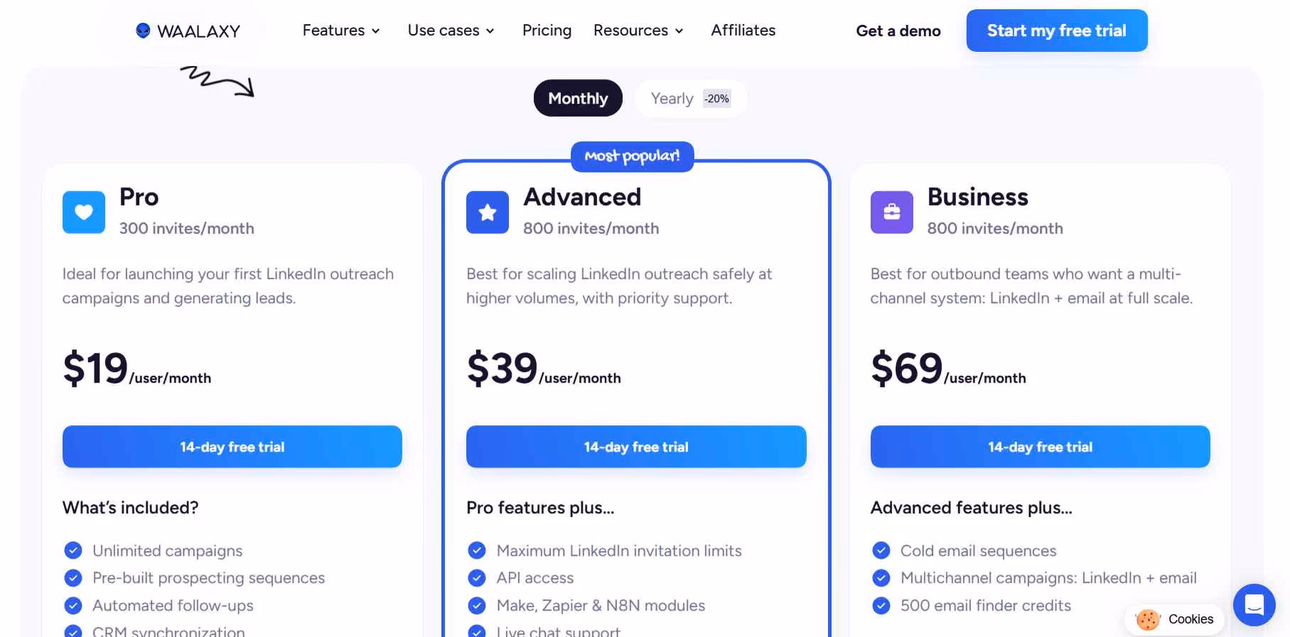 Waalaxy pricing