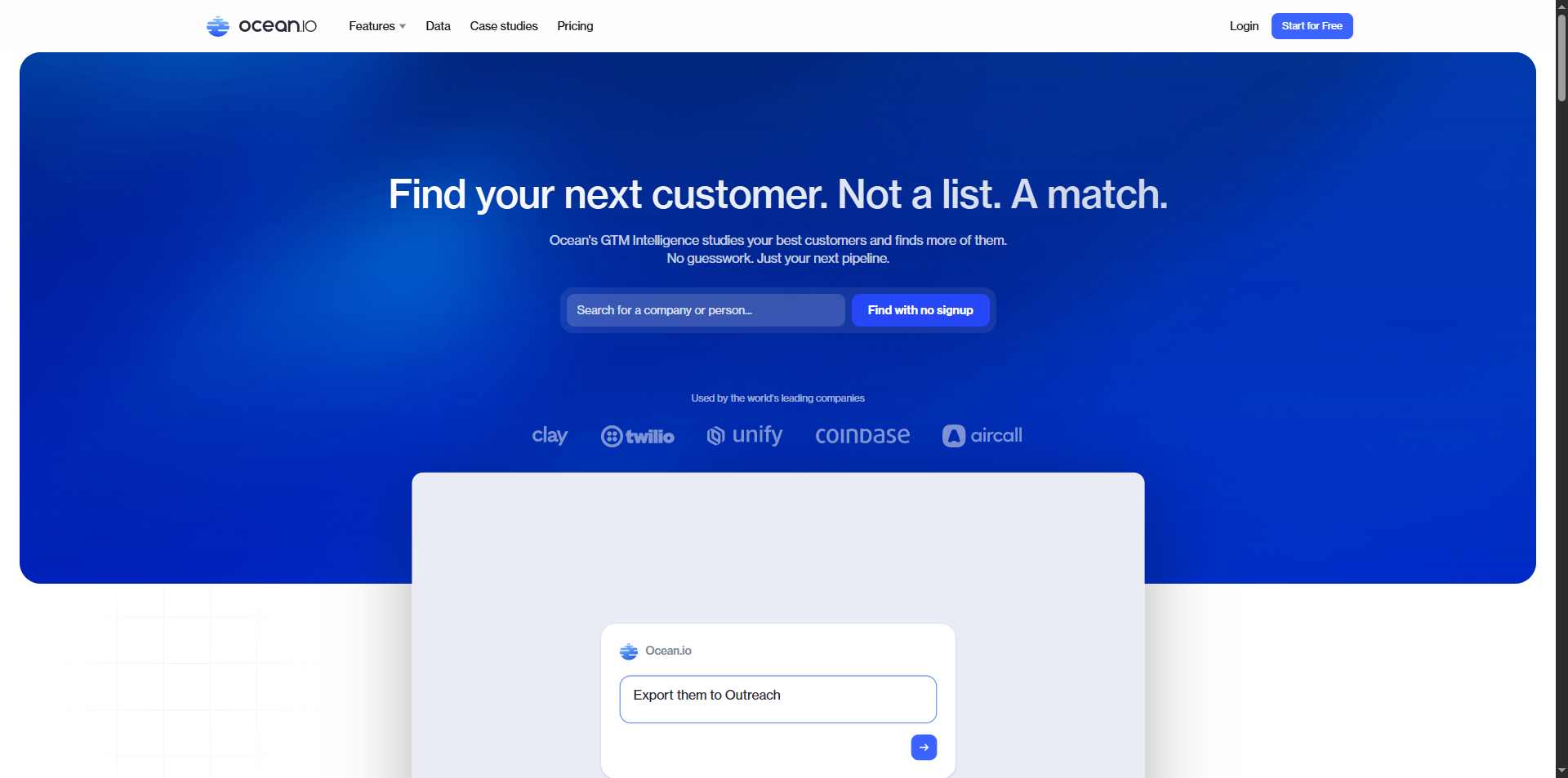 ocean.io homepage