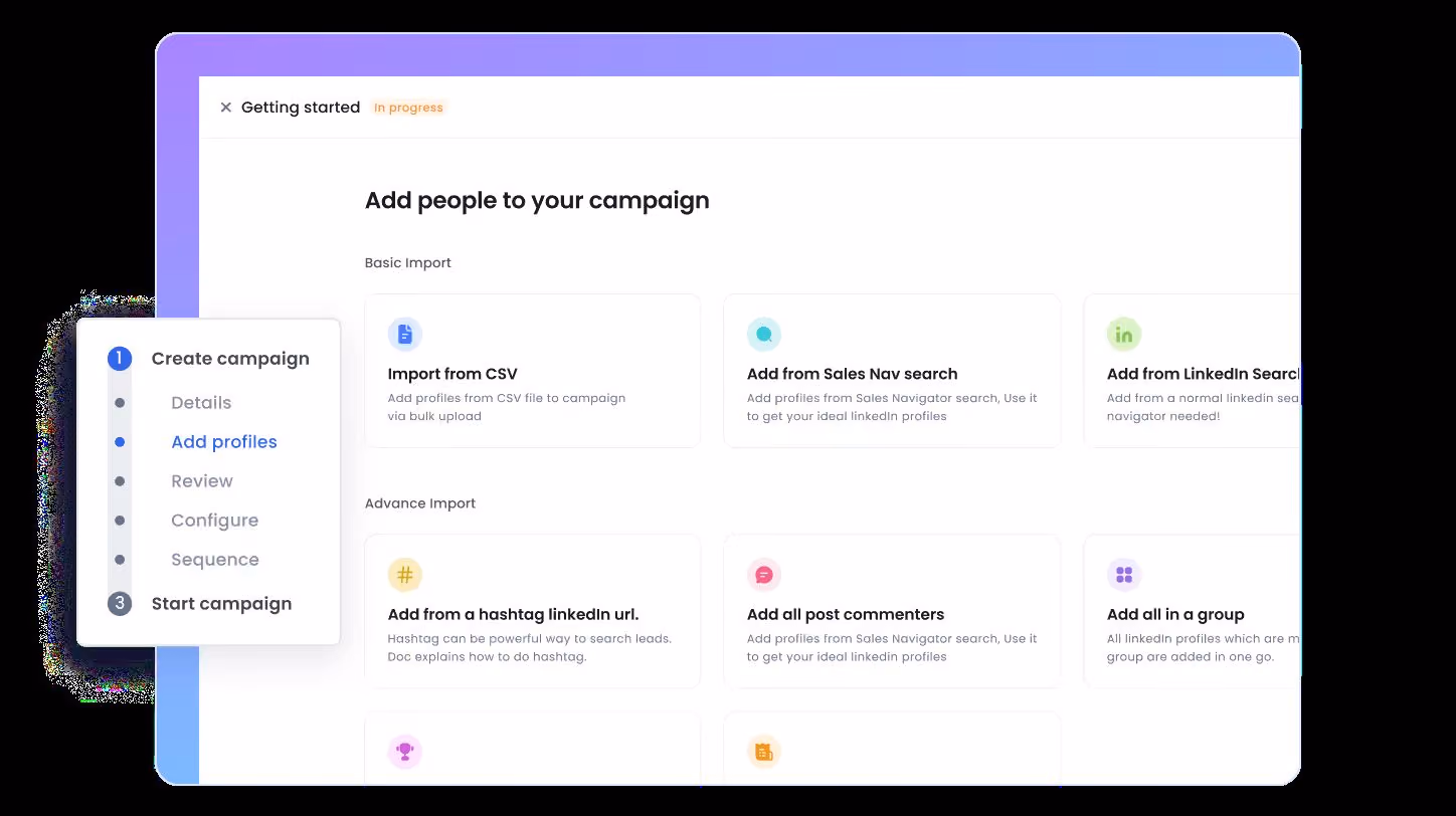 Methods to import prospects in a SalesRobot campaign