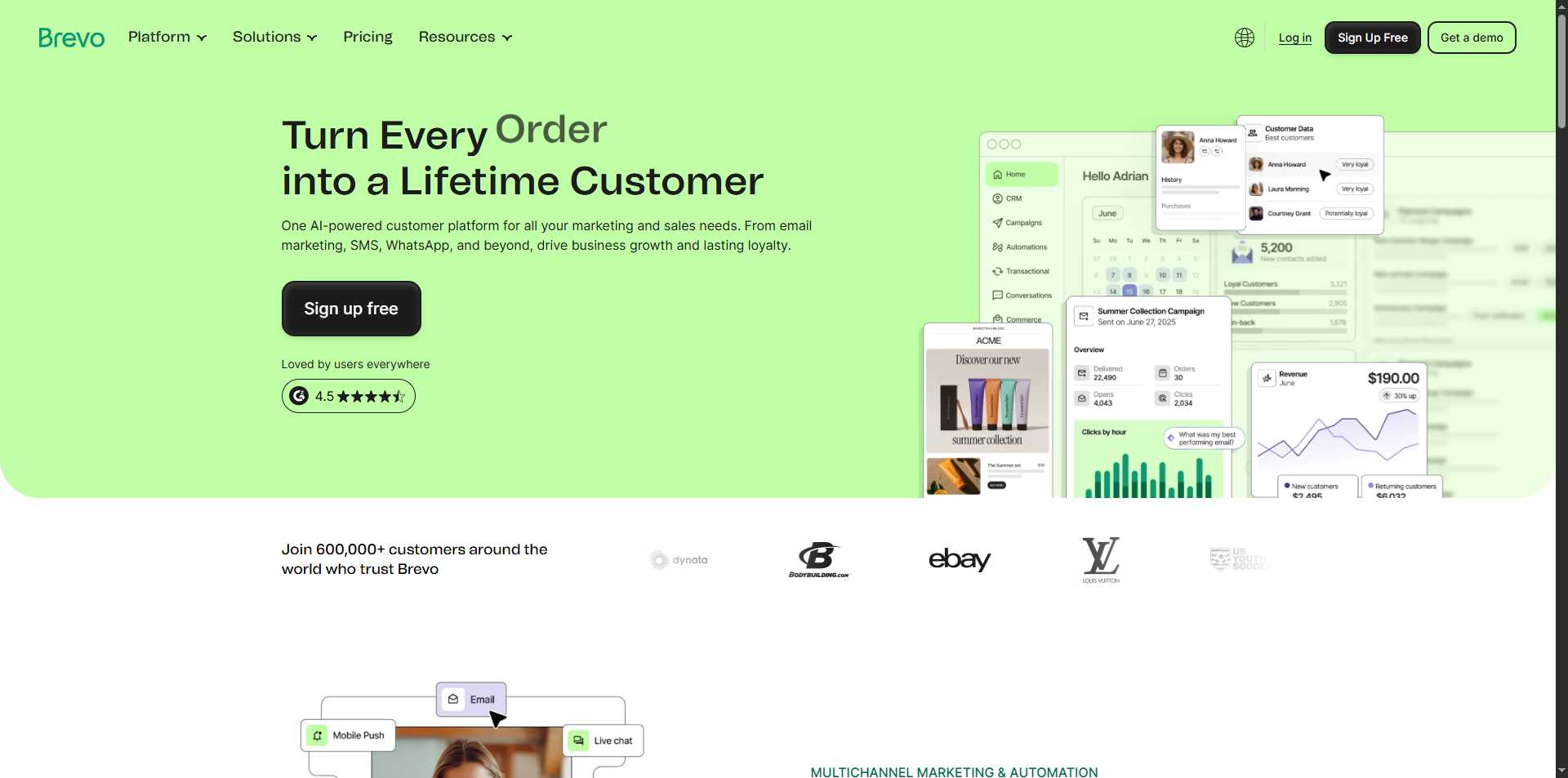 brevo homepage