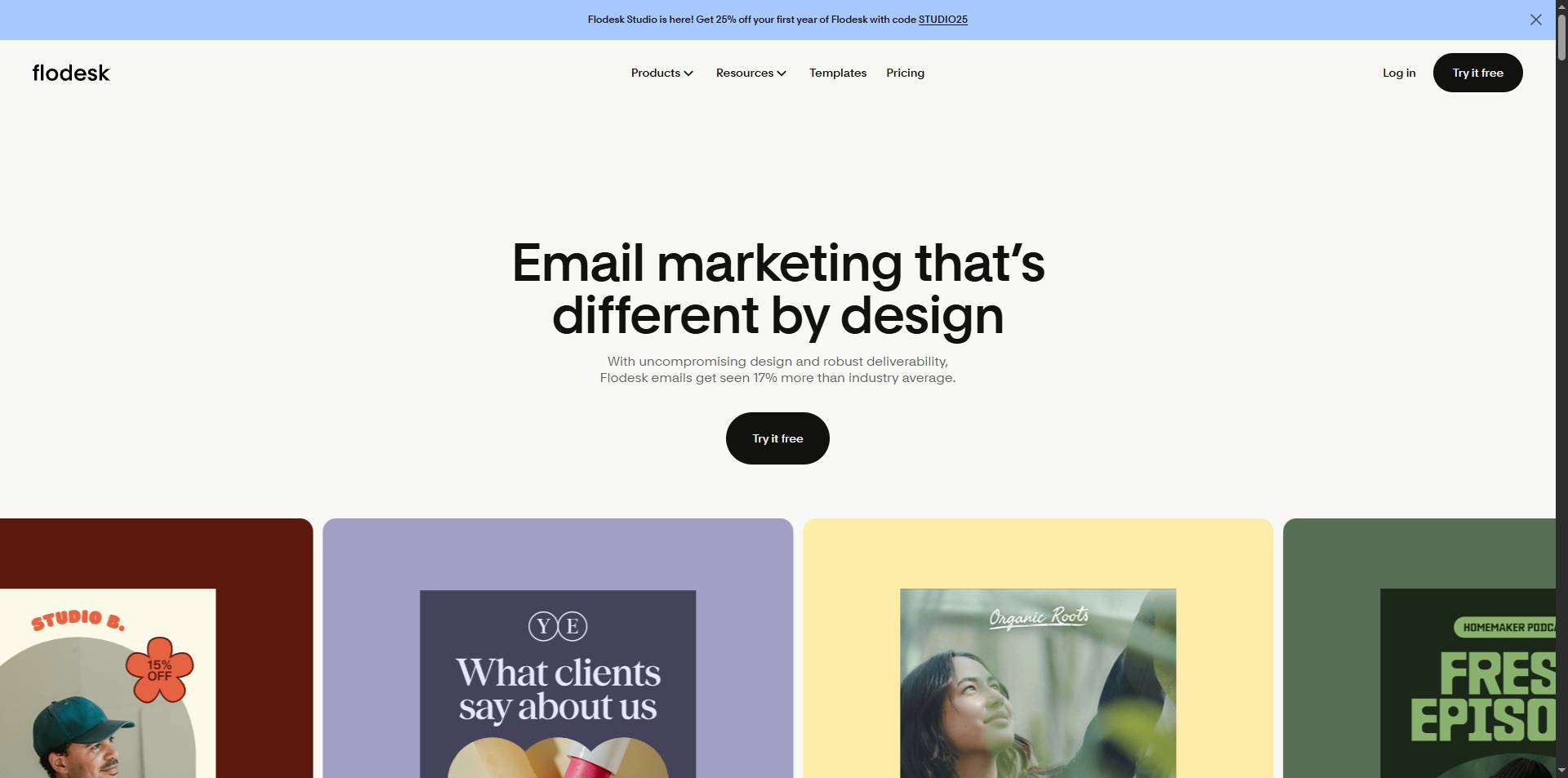 flodesk homepage