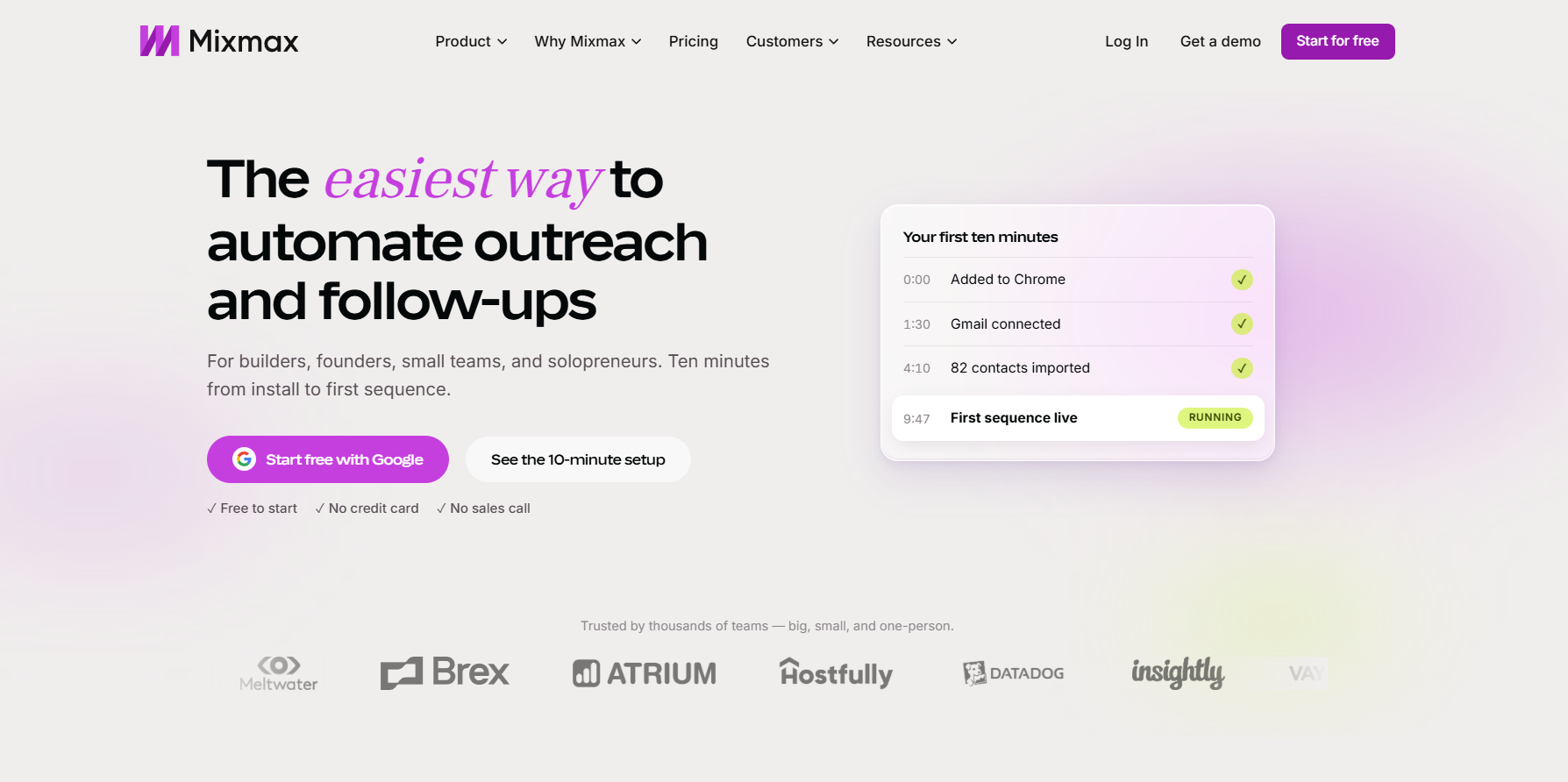 Mixmax homepage