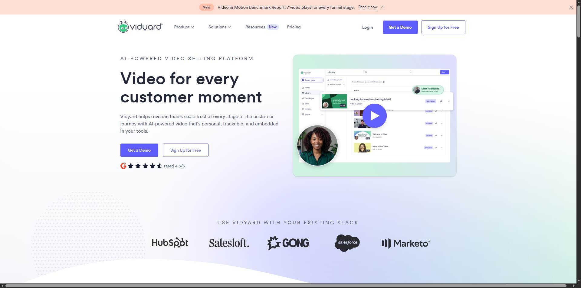 vidyard homepage