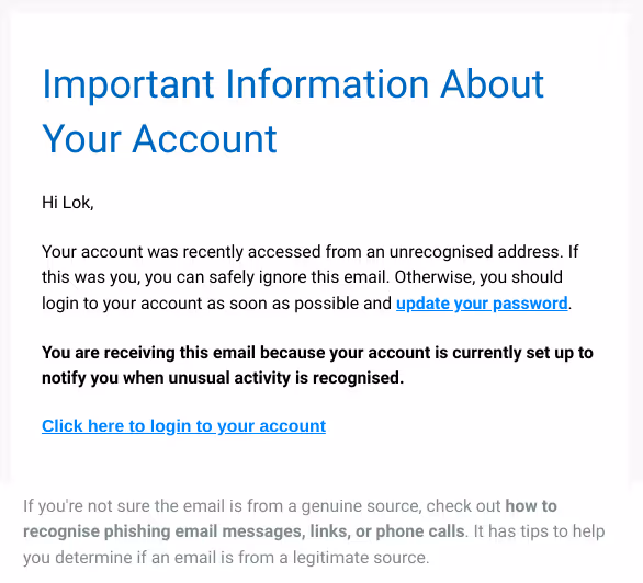 uPhish email template