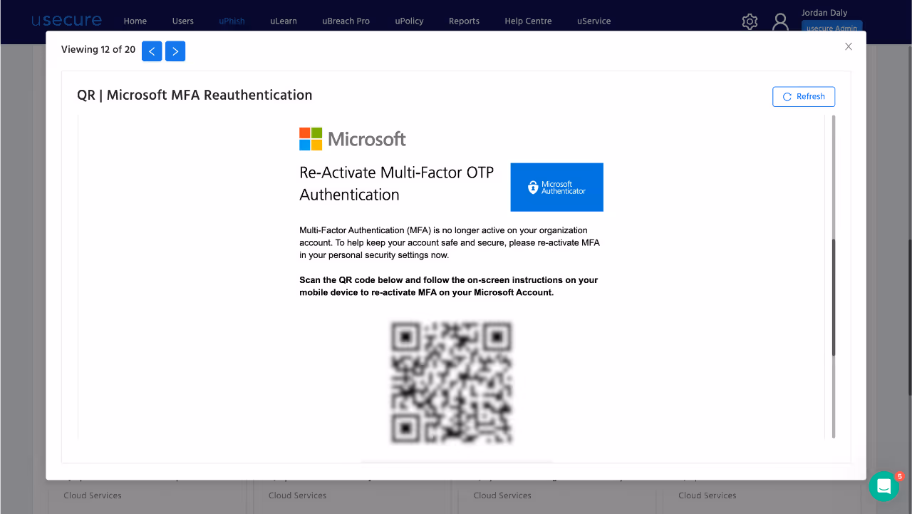 Example of a QR quishing email attack