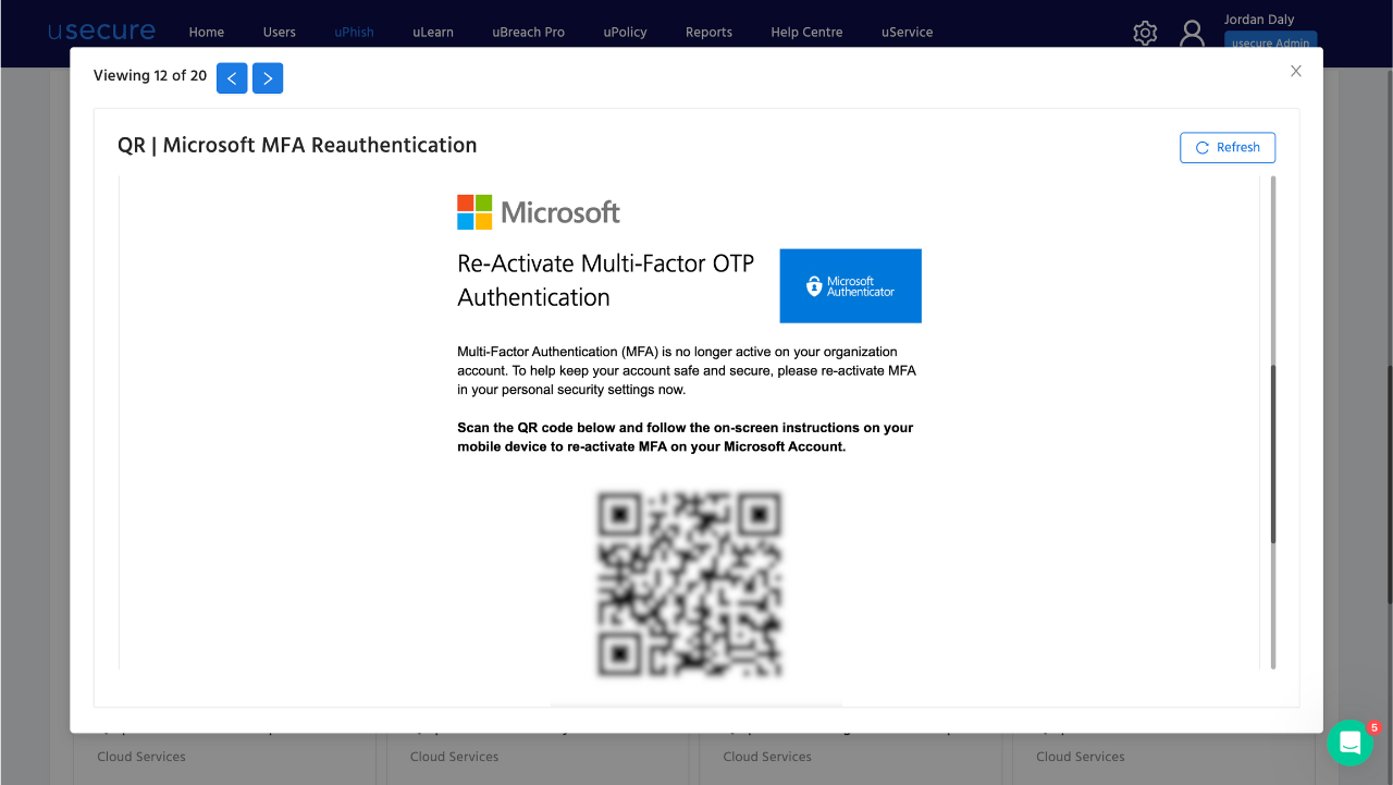 Example of a QR quishing email attack