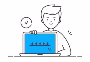 an employee with a secure computer