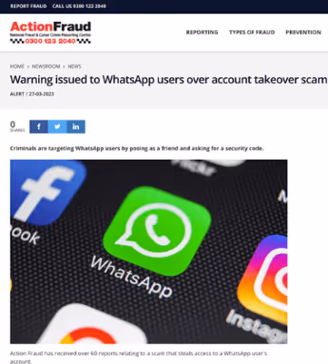 Whatsapp account takeover
