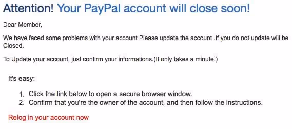 PayPal phishing scam