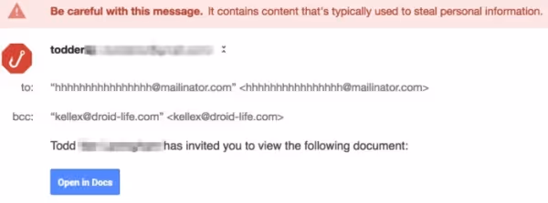 Google Docs phishing scam