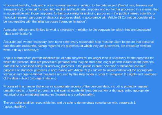 GDPR principles