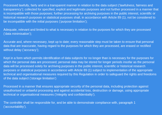 GDPR principles