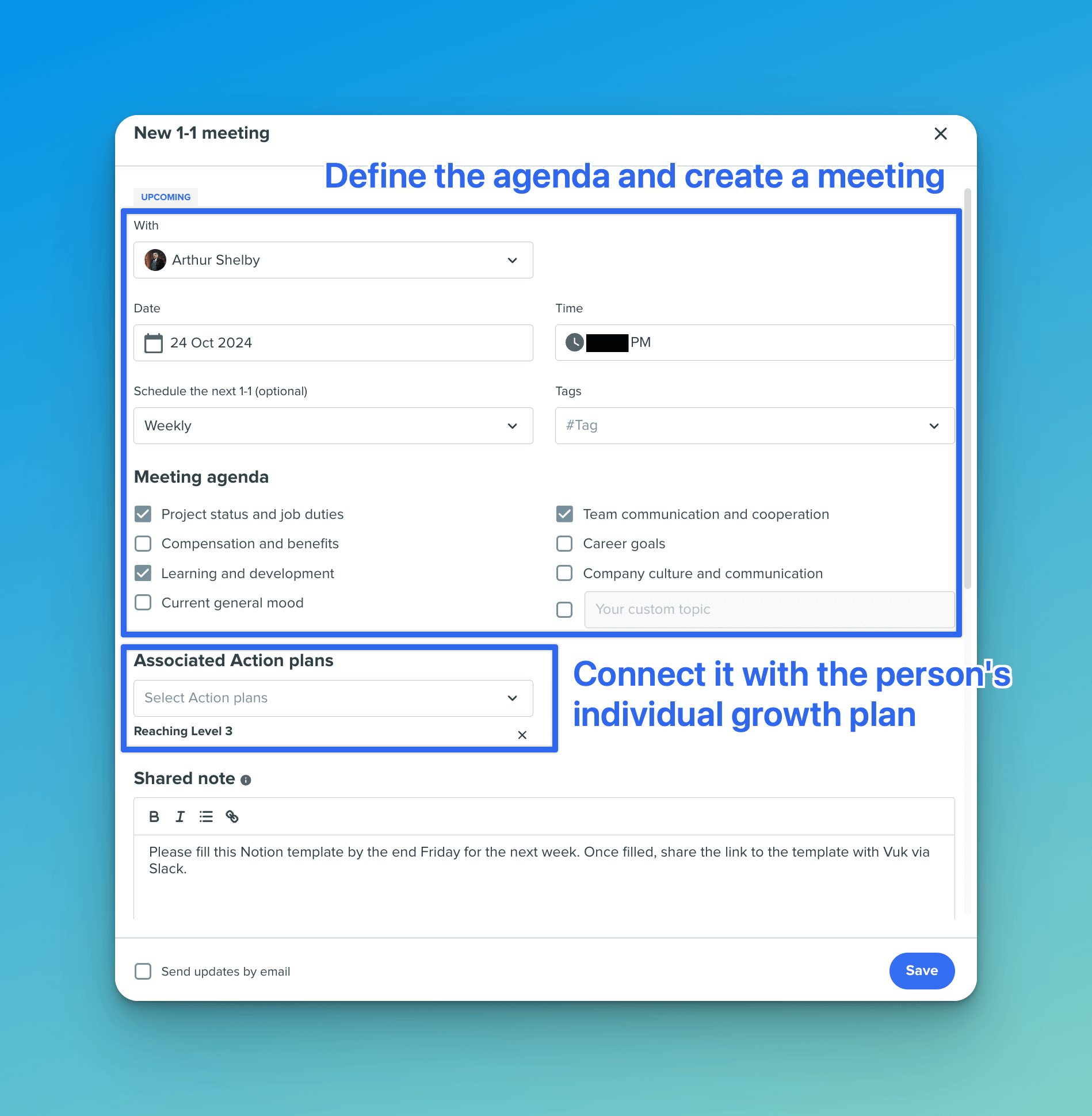 One on one meeting in Kadar