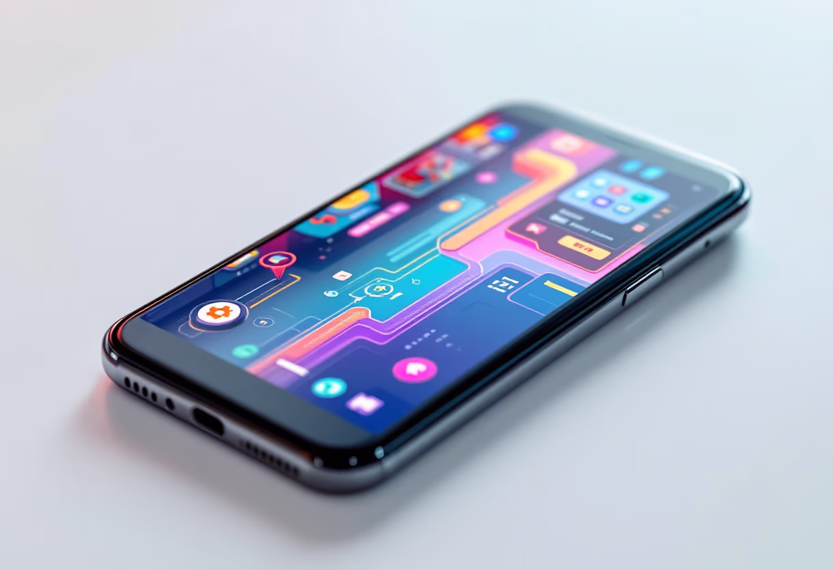 image of mobile device showing game interface