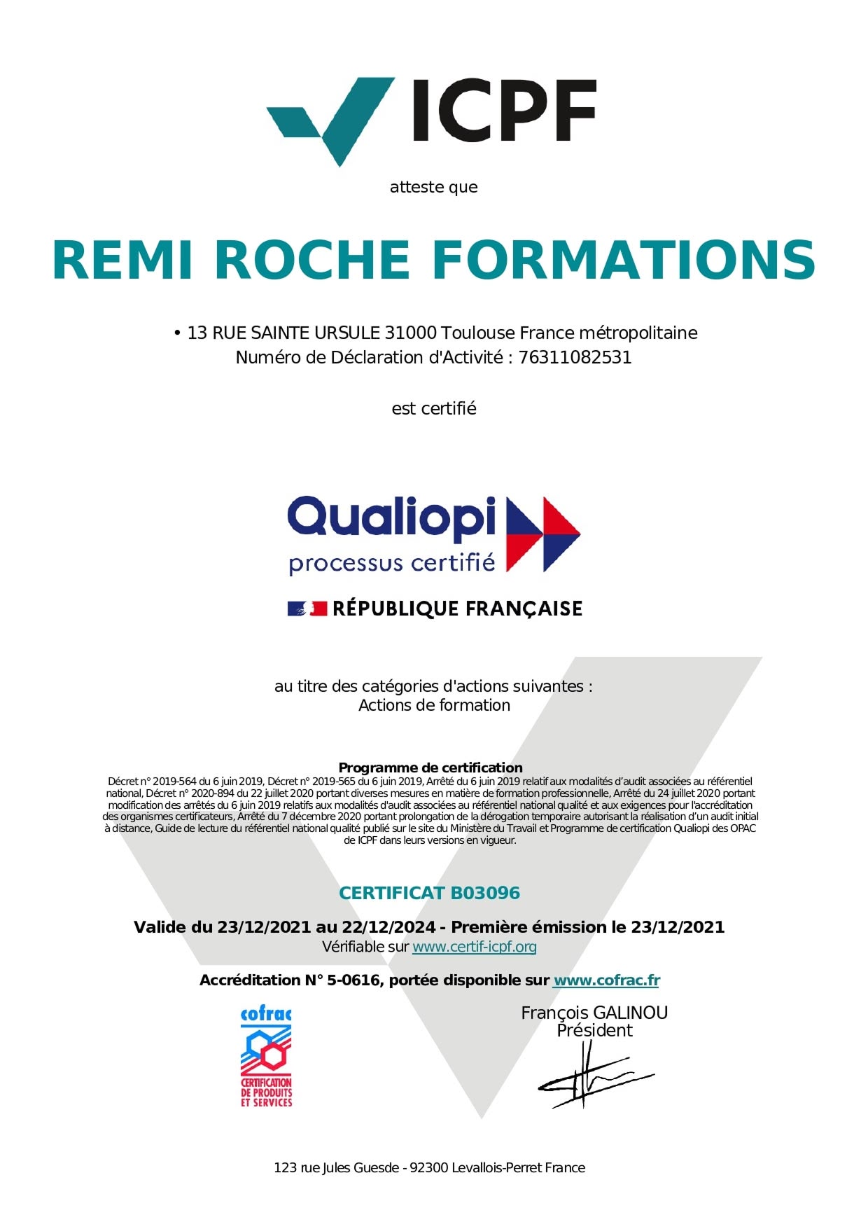 Rémi Roche CPF