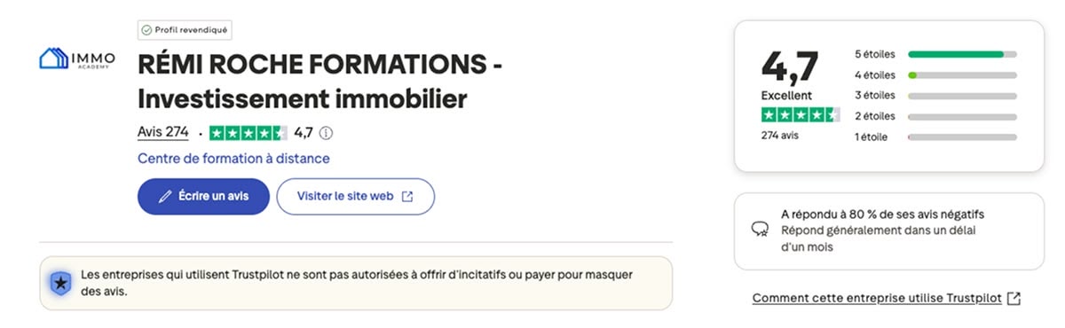 Communauté et événements de la formation Immo Academy de Rémi Roche : groupe Facebook et séminaires en présentiel.