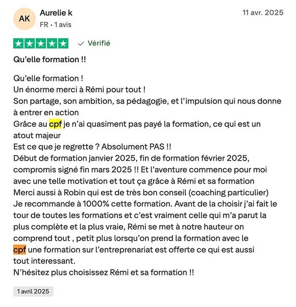Review authentique d’un participant Immo Academy financé par le CPF
