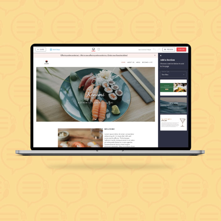 Restaurant website design doesn't require a designer anymore