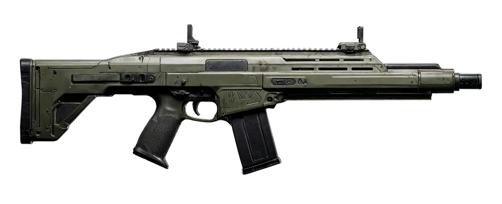 Ultra-realistic full side view of APS underwater assault rifle for card game Tide of Steel