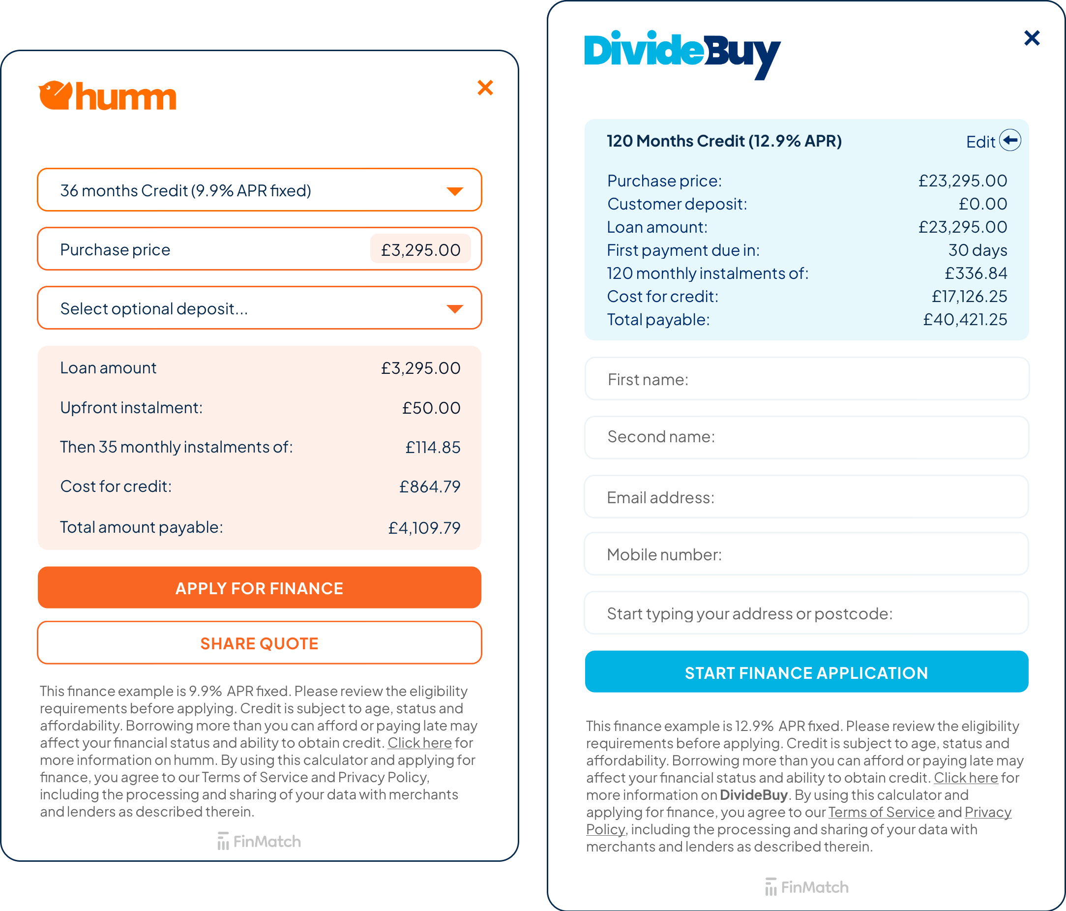 Image of Lender Modal and Lender Calculator