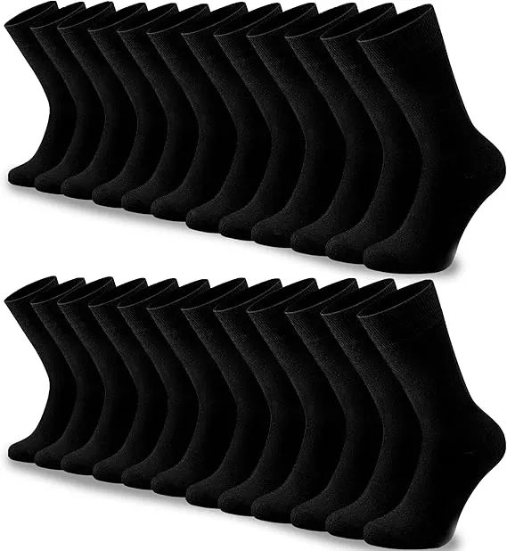 12 Paar Socken Herren Damen - Baumwollsocken Herrensocken Schwarz - atmungsaktiv & ohne drückende Naht - Business Socken, Strümpfe