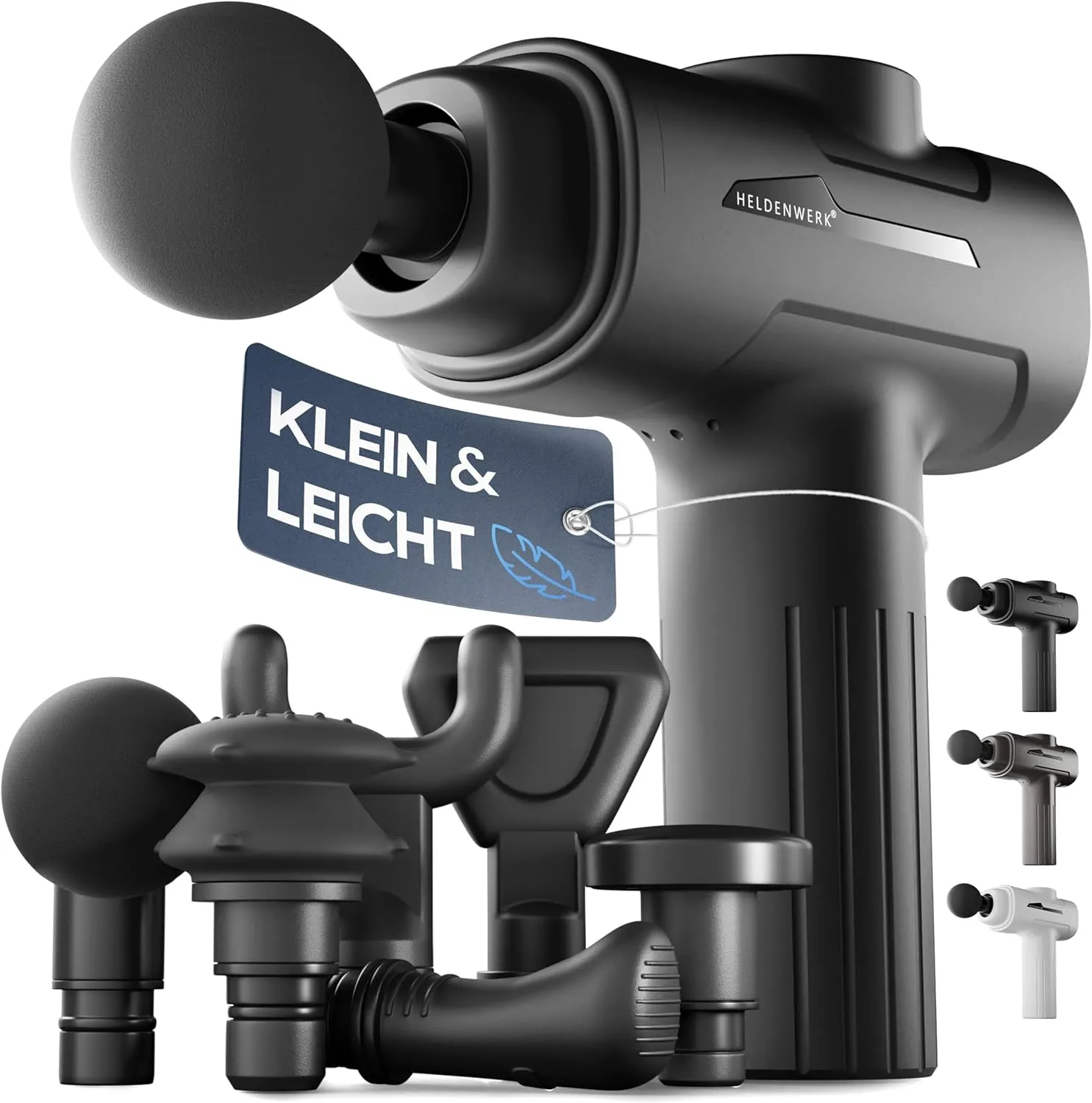 Massagepistole inkl. 6 Massageköpfen & 3200 U/min I Muskel Massage-Gun mit USB-C Anschluss I Muskel Massagegerät, Massagegun, Muskelmassagepistole, Muskelpistole (Schwarz)