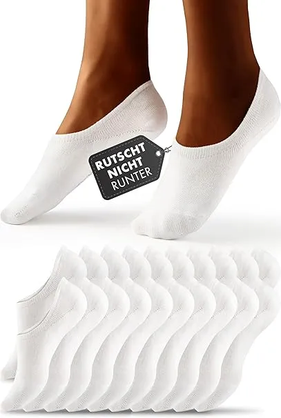 10 Paar Füsslinge für Damen & Herren - Unsichtbare Sneaker-Socken atmungsaktiv & bequem - Füßlinge in schwarz, weiß, grau