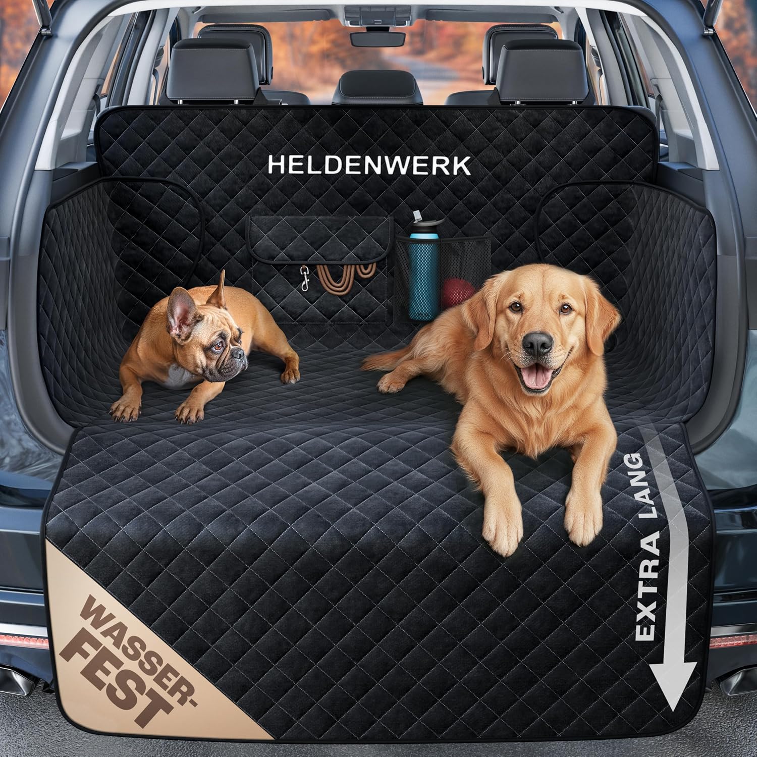 Premium Kofferraumschutz Hund mit Seiten- & Ladekantenschutz | Kofferraumschutzmatte gesteppt, Universelle Passform, Schnell aufgebaut, Schmutzabweisend, Kratzfest, Rutschfest, Waschbar : Amazon.de: Haustier