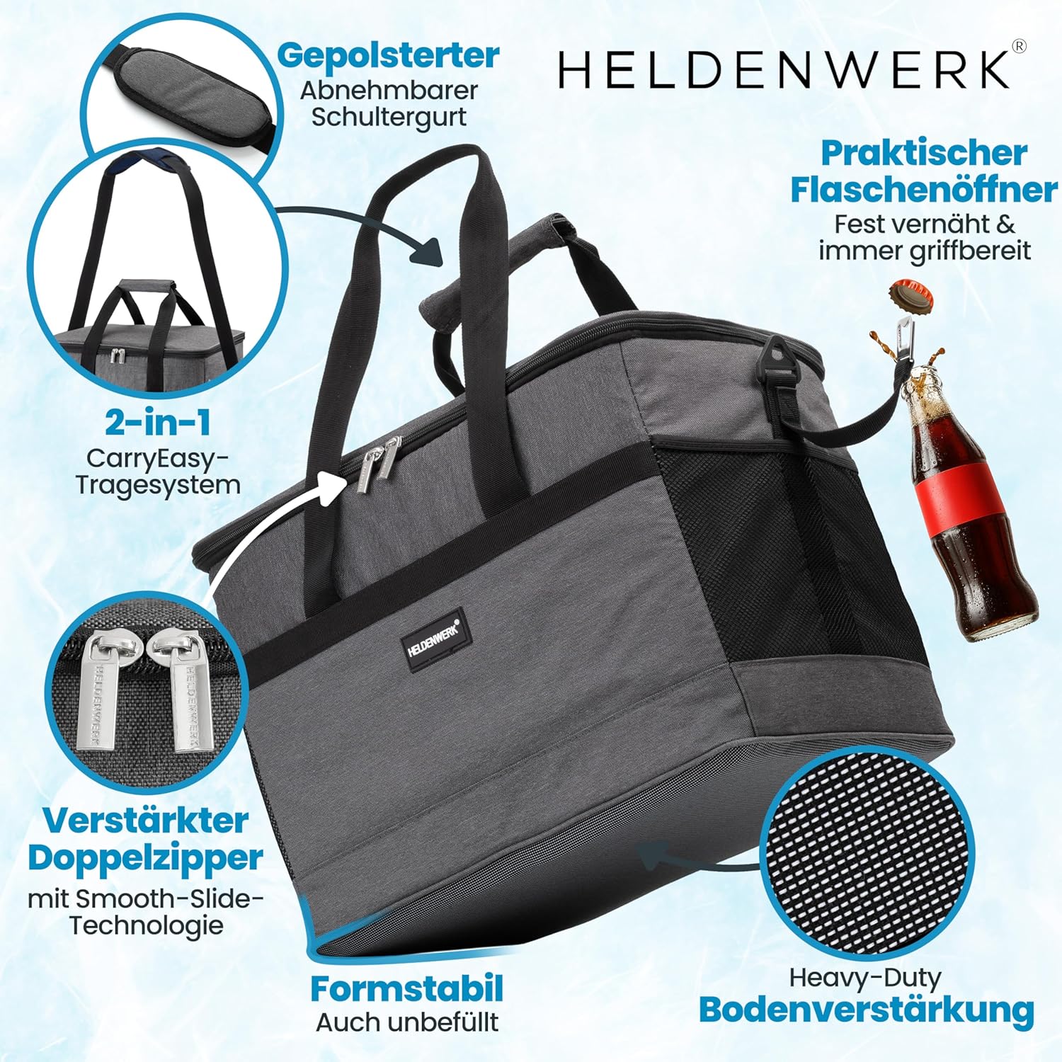 Cool Bag Large Foldable Up to 12 Hours Cooling Capacity